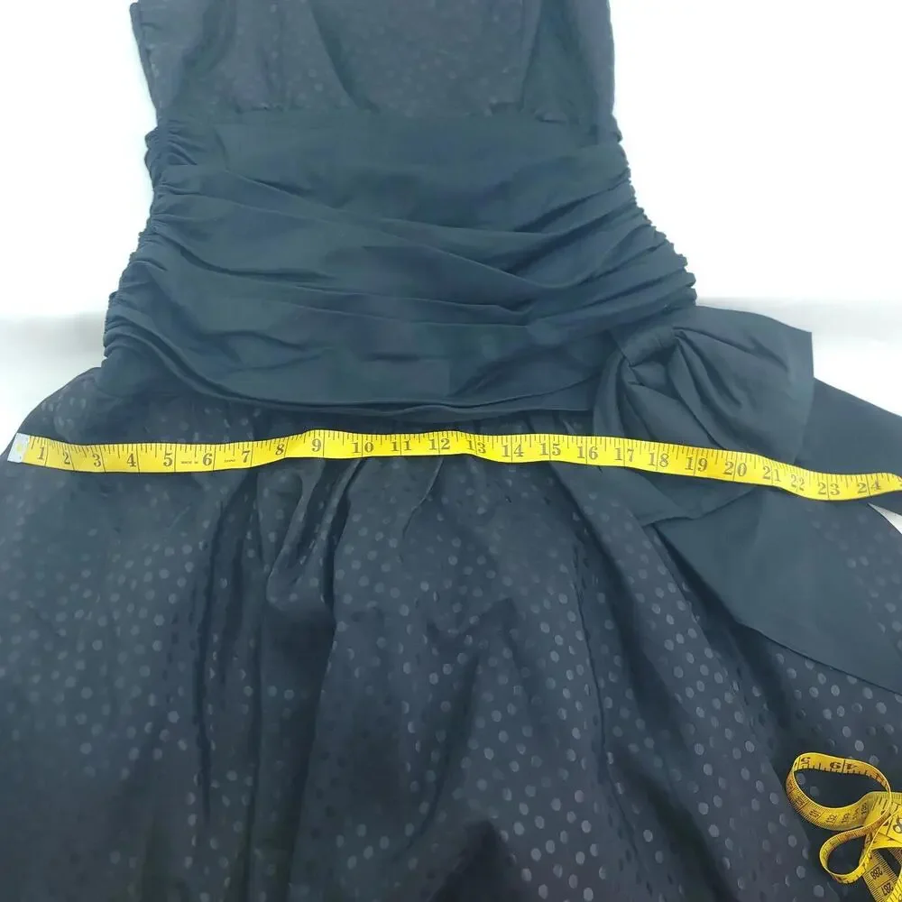 Vintage Black Spaghetti Straps Voluminous Silhouette Punk Dress Modern Size 4-6